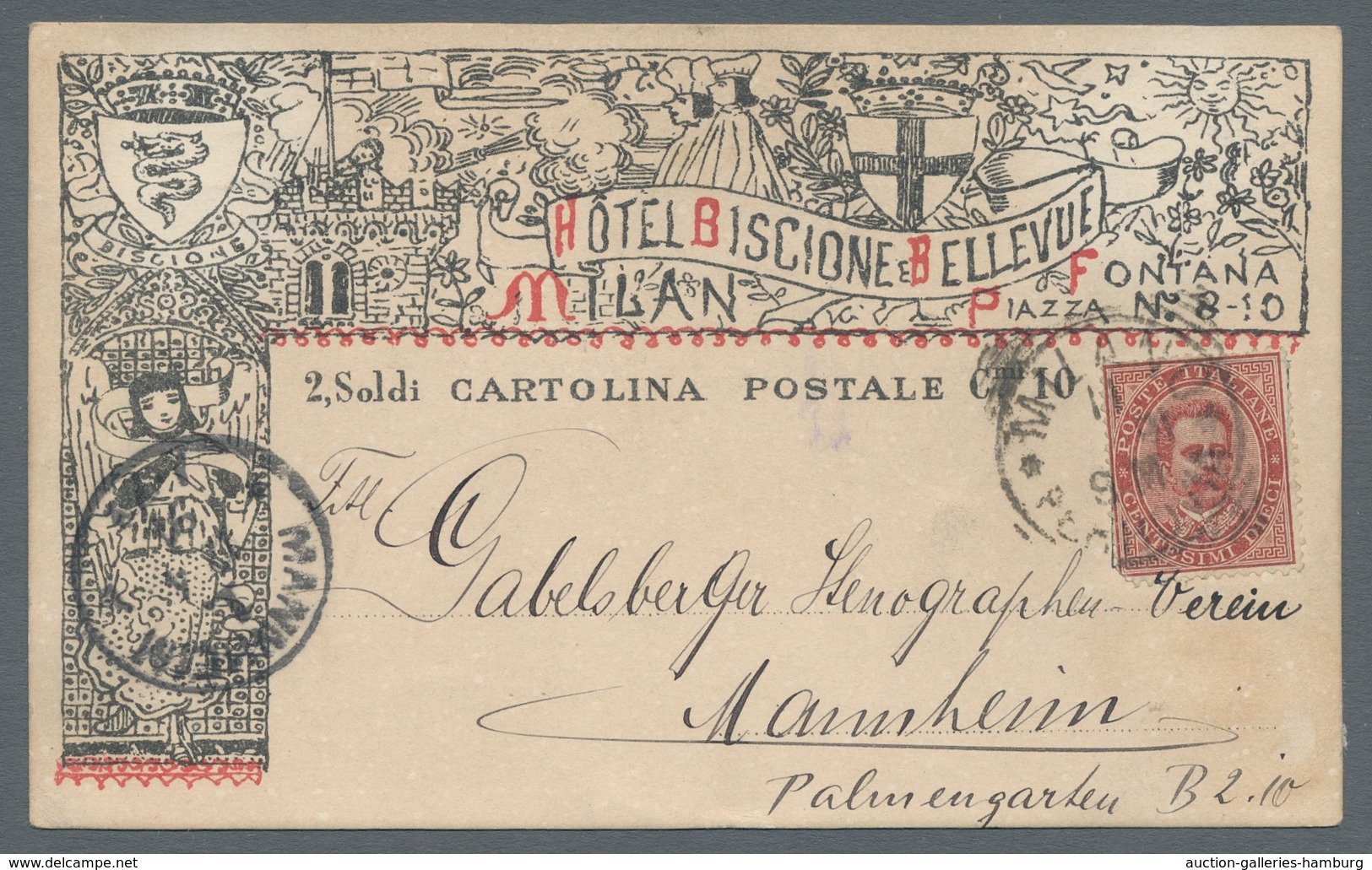 Italien - Stempel: 1867-1893, Small Lot Of Three Card/covers Abroad: Pre-UPU Mourning Letter With Co - Marcophilia