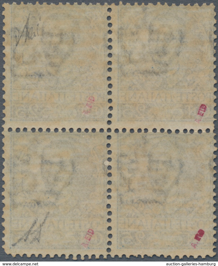 Italien - Besonderheiten: 1901, 25 Cent. Blue In Block Of Four Mint Never Hinged, Signed Diena And C - Ohne Zuordnung