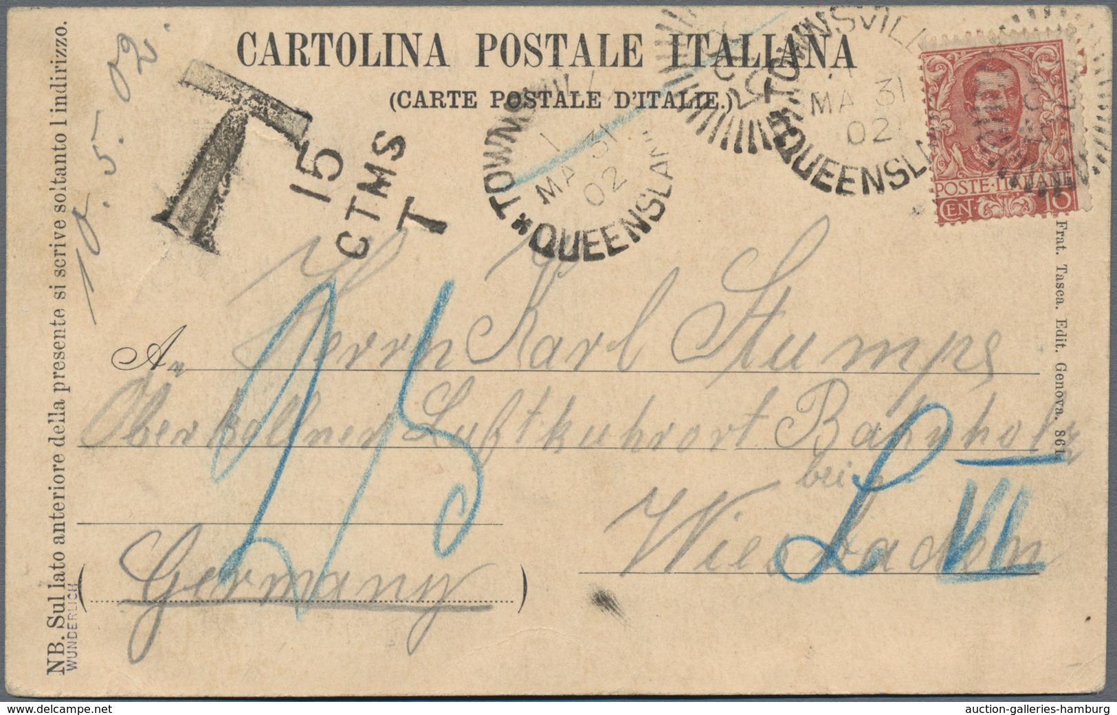 Italien - Besonderheiten: 1902, Incoming Mail/souvenier Postcart Of Genova Franked With Italy 10 C B - Ohne Zuordnung