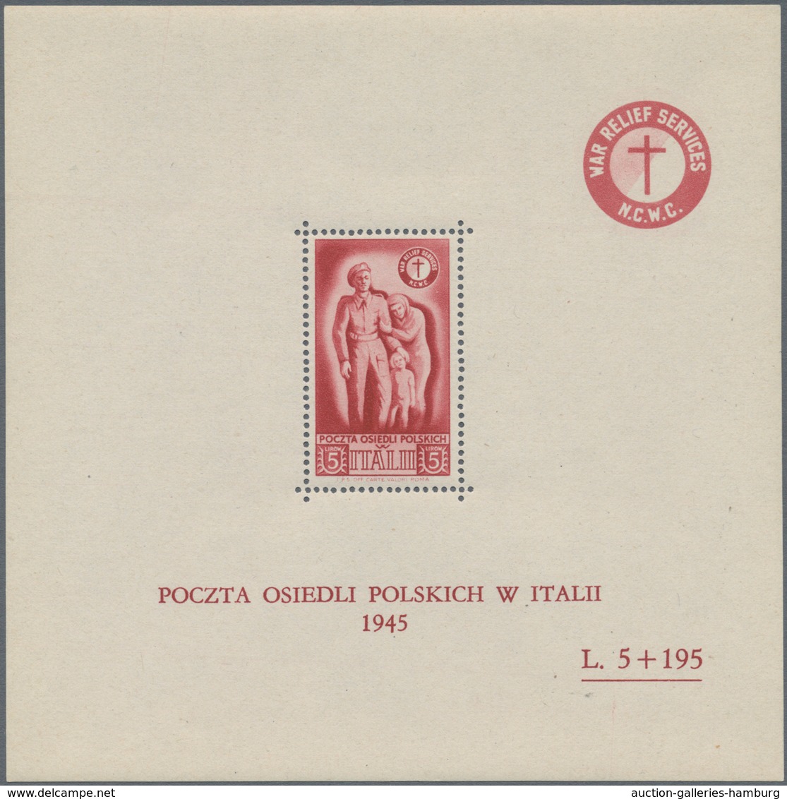 Italien - Besonderheiten: 1946, POLISH CORPS: War Relief Services Complete Set Of Three Miniature Sh - Ohne Zuordnung