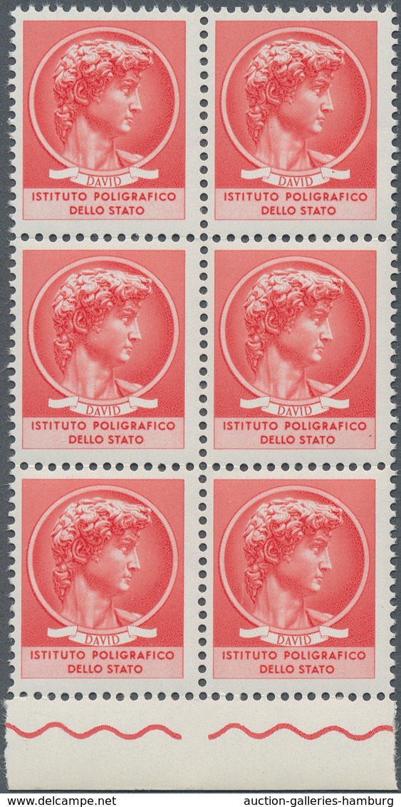 Italien - Besonderheiten: 1963 (ca.), ESSAY Without Denomination In Red Showing ‚DAVID‘ Inscr. ‚Isti - Ohne Zuordnung