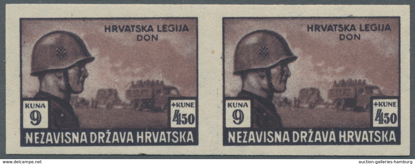 Kroatien: 1943, Kroatische Legionäre, Alle Vier Wertstufen In Ungezähnt, Postfrische Farb-u. Druckpr - Croatia