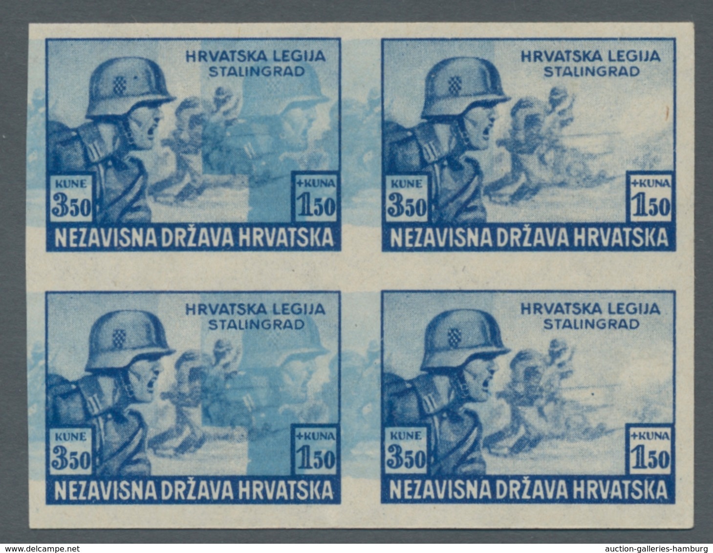 Kroatien: 1943, Kroatische Legionäre, Alle Vier Wertstufen In Ungezähnt, Postfrische Farb-u. Druckpr - Croatia