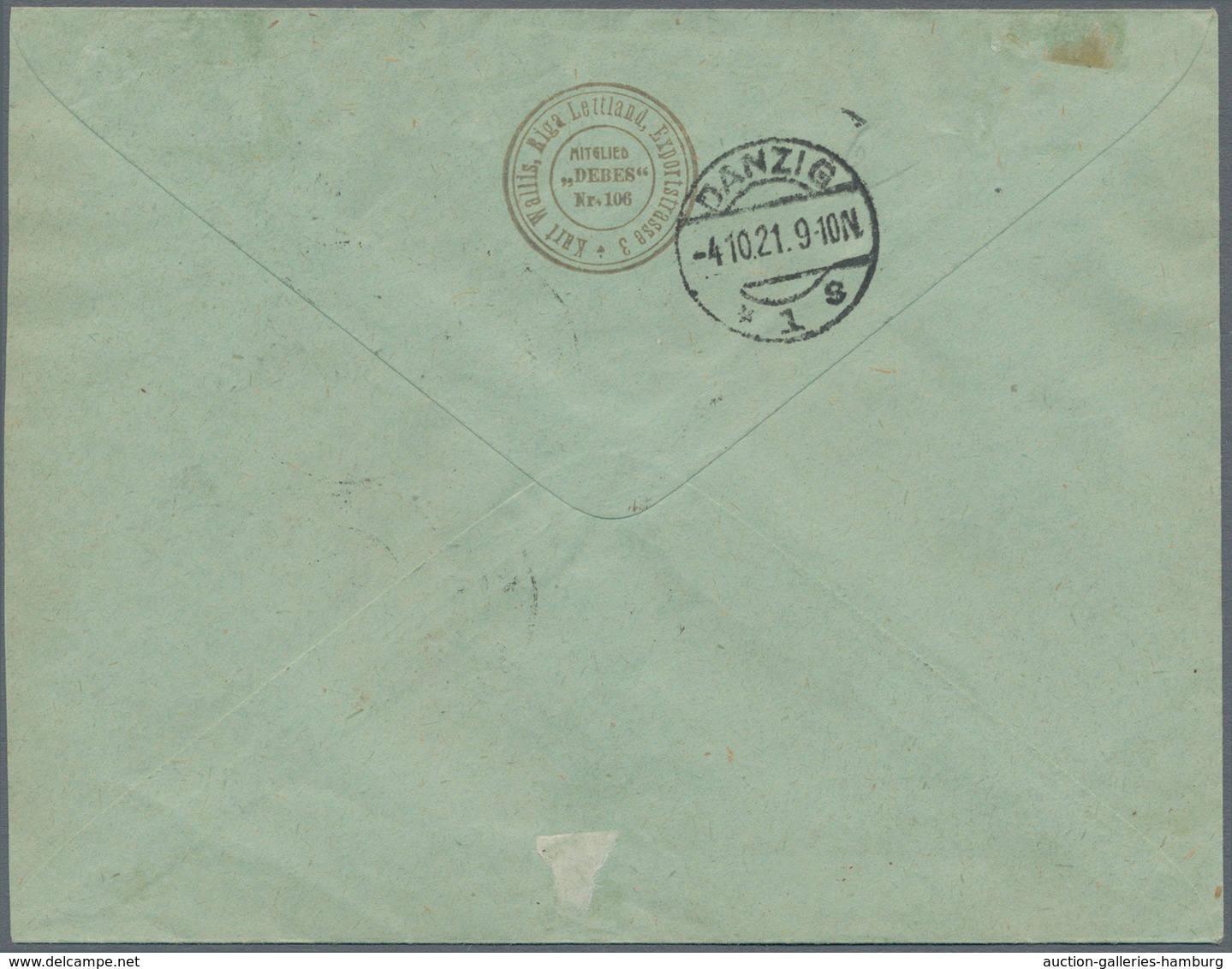 Lettland: 1921, RIGA-DANZIG: Registered Printed Matter And Registered Letter With RIGA "R" Numerator - Latvia