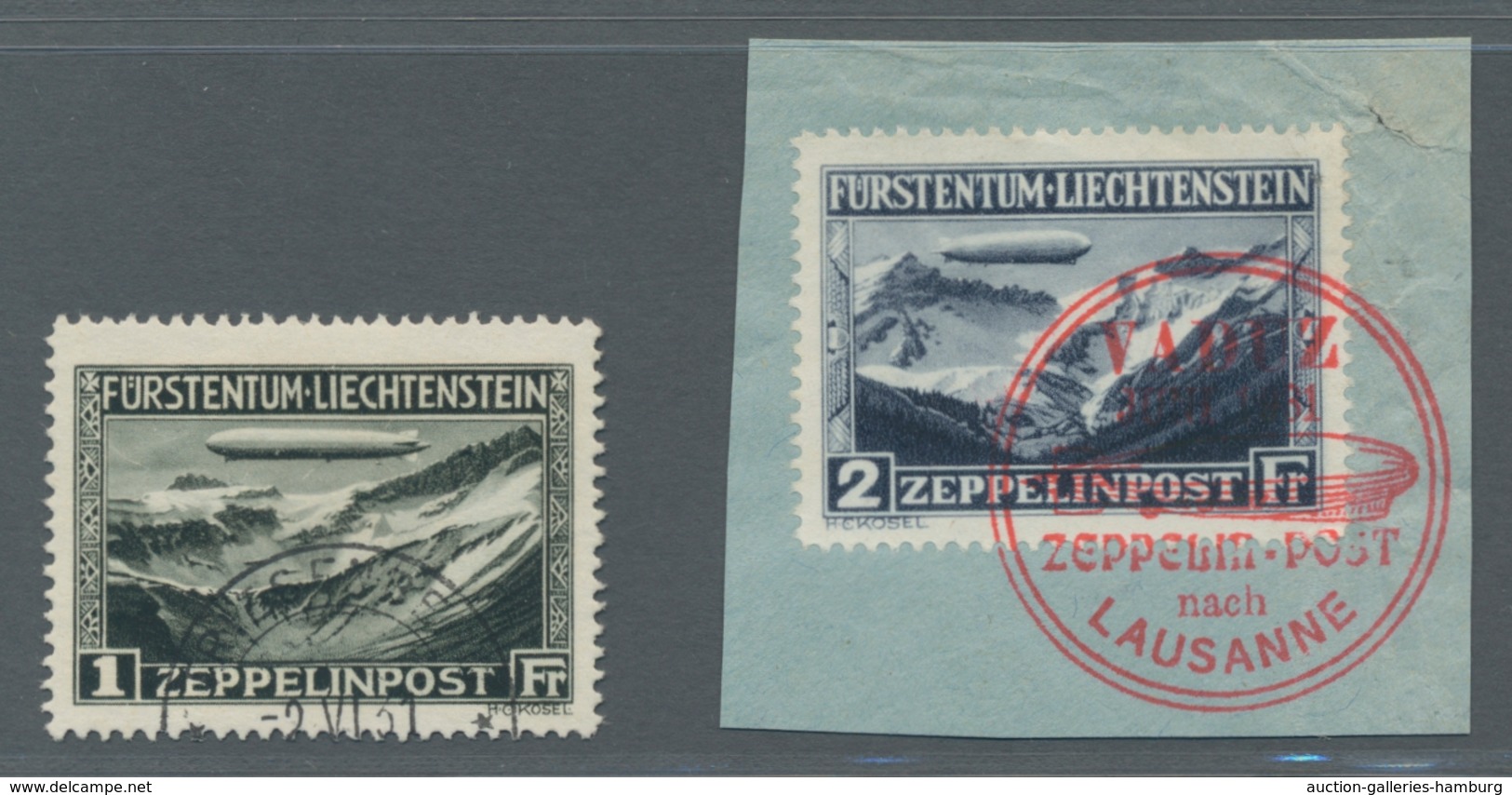 Liechtenstein: 1931, Liechtensteinfahrt Des LZ 127, 1 Mark Mit (Gefälligkeits-)Stempel "Triesenberg - Gebraucht