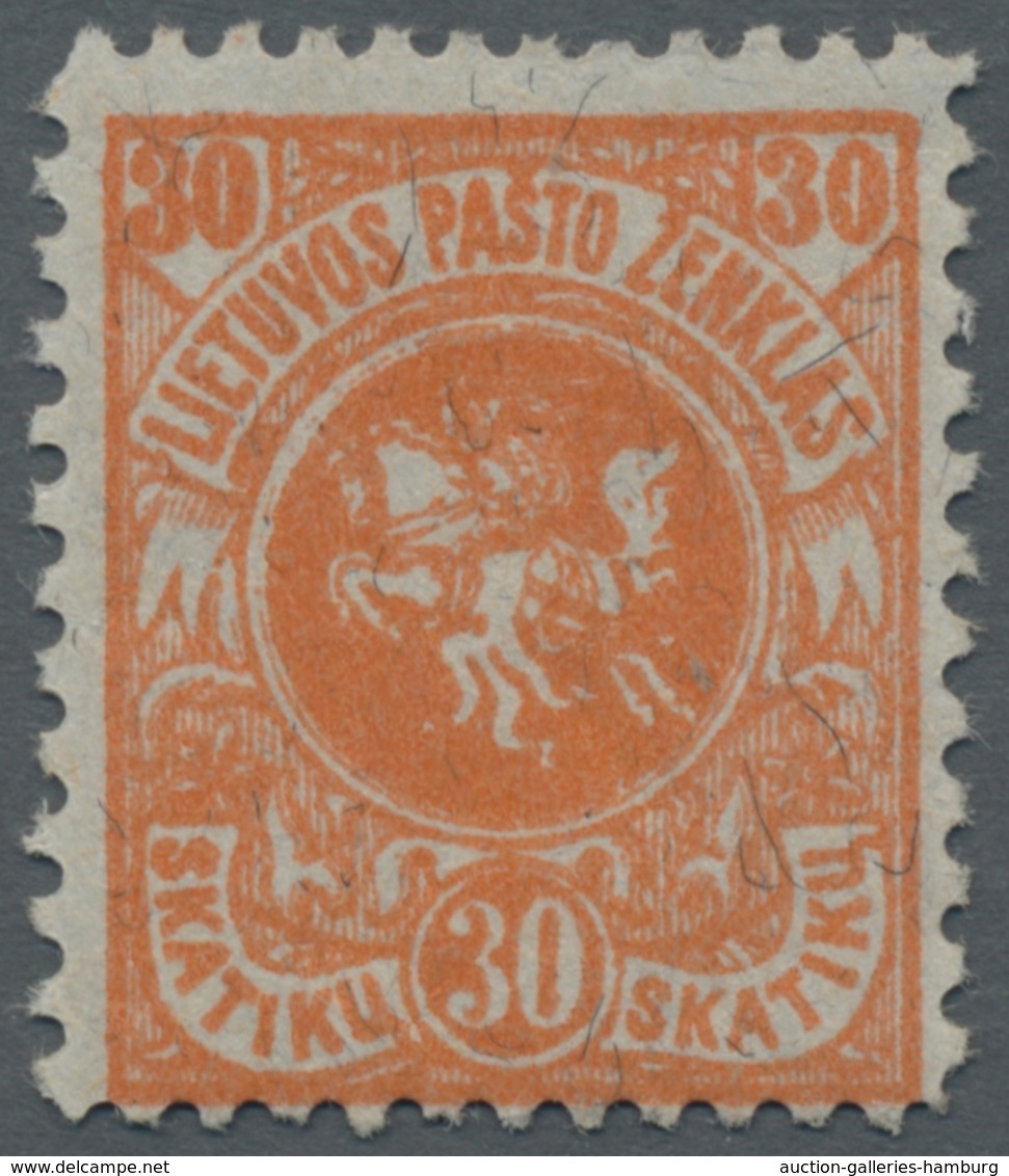 Litauen: 1919, 10-30 Sk Complete Set Unused, In Preserved Condition. ÷ 1919, 10-30 Sk Kompletter Sat - Lithuania