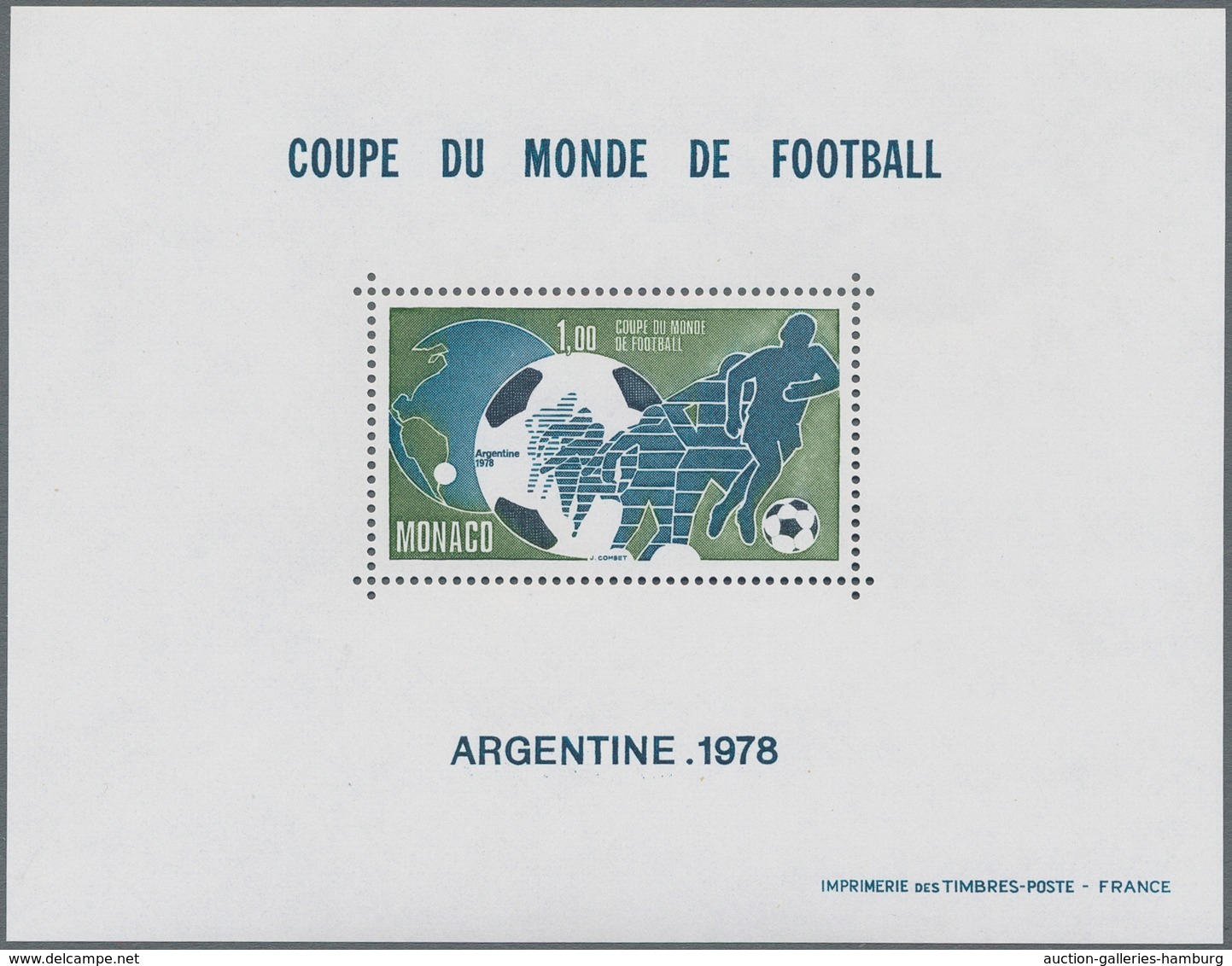 Monaco: 1978, Football World Championship Argentina Perforated Special Miniature Sheet, Mint Never H - Ungebraucht