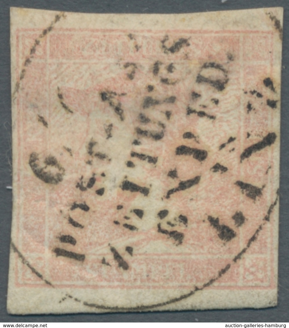 Österreich: 1851, Rosa Merkur Mit Zeitungs-Expeditionsstempel Von LINZ. Repariert, Etwas 1/3 Des Mar - Used Stamps