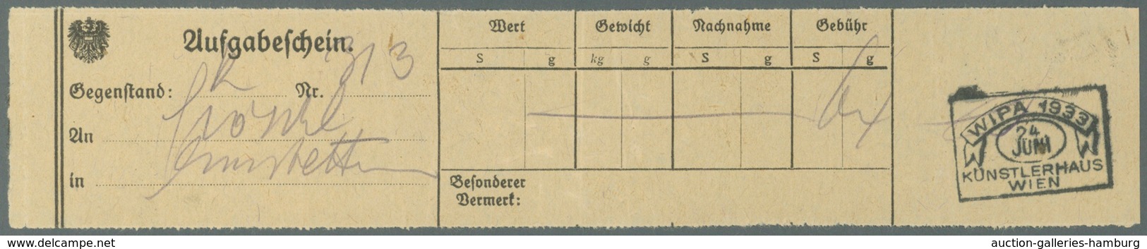 Österreich: 1933 (24.6.), R-Brief Mit WIPA-glatt Und Zwei Freimarken Mit So.-Stpl. 'WIPA 1933 KÜNSTL - Gebraucht