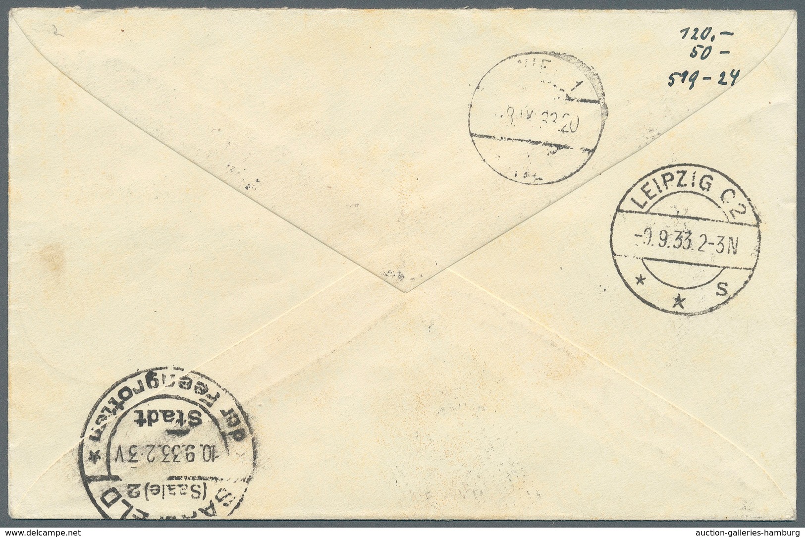 Österreich: 1933 (8.9.), Katholikentag Kompletter Satz Auf R-Flugpostbrief Mit So.-Stpl. 'ALLGEMEINE - Used Stamps