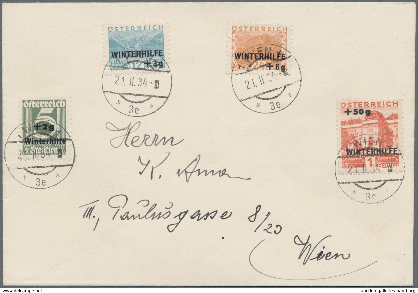 Österreich: 1933, WHW, Zwei Dekorative Belege 18.12.33 Und 21.2.34, Dabei R-Brief Nach Polen Mit Dre - Used Stamps