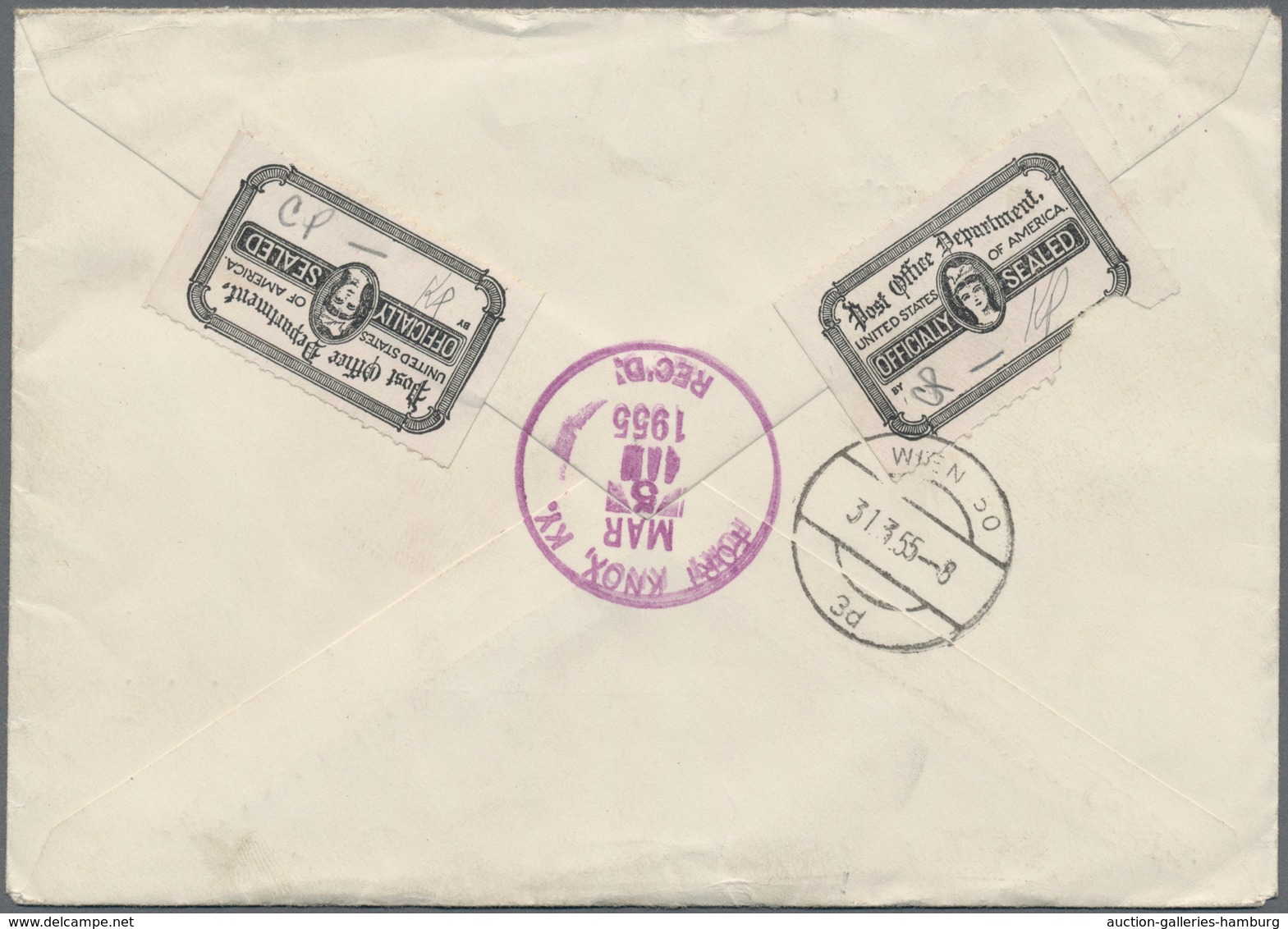 Österreich: 1955, Flugpost Vögel 10 Sch. Und 2 Sch. Mit Beifrankatur Trachten Auf Notar-R-Luftpostbr - Used Stamps