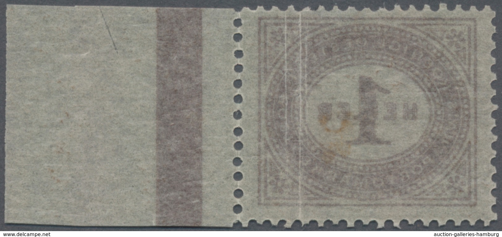 Österreich - Portomarken: 1900, 1 H. Braun, Druck Auf Der Gummiseite, Postfrisches Randstück, Senkre - Postage Due