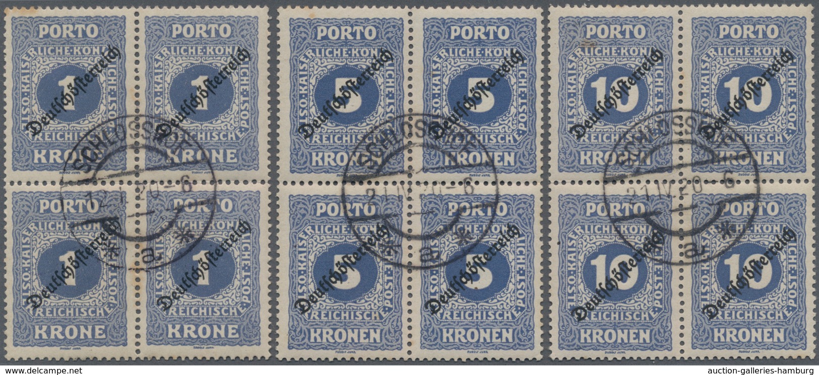 Österreich - Portomarken: 1919, Aufdrucke "Deutschösterreich", 5 H.-10 Kr., Kompletter Satz Von Elf - Postage Due