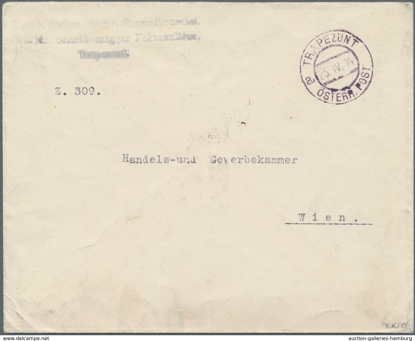 Österreichische Post In Der Levante: 1914, Österreich, 25 Heller Ultramarin Als FREMDVERWENDUNG In D - Levante-Marken