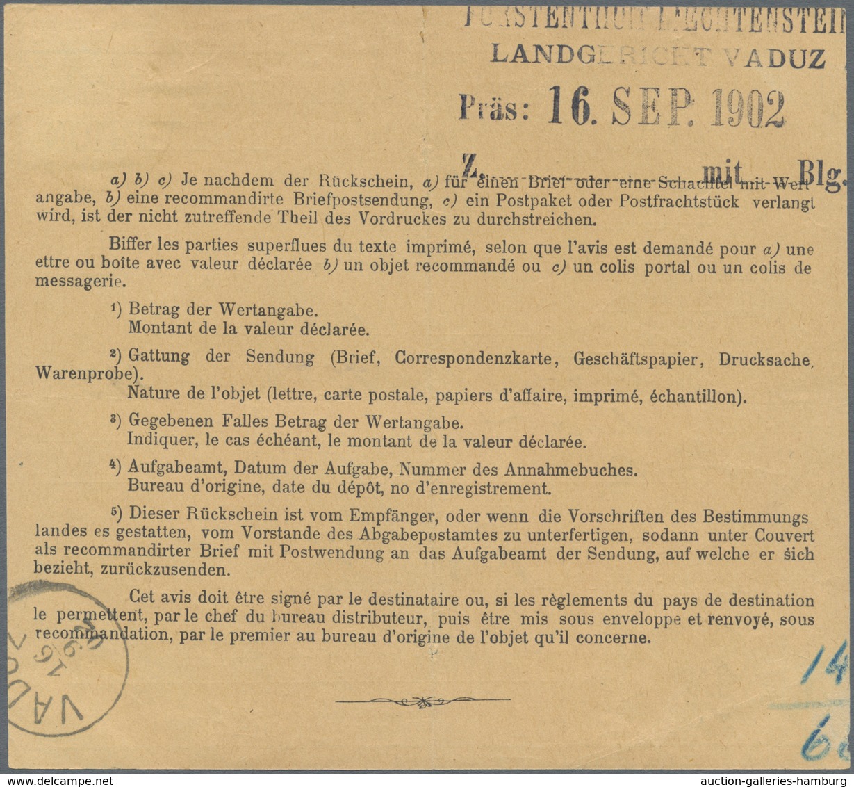 Österreich - Verwendung In Liechtenstein: 1902, 25 H. Ultramarin Kaiserkopf Nach Links Mit Lack Auf - Sonstige & Ohne Zuordnung