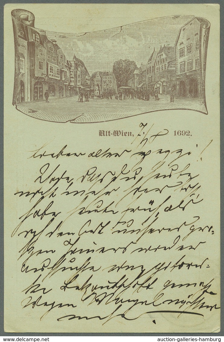 Österreich - Sonderstempel: 1892 (7.8.), Zwei Ansichtskarten 'Alt-Wien' (grünlicher Bzw. Weißer Kart - Franking Machines (EMA)