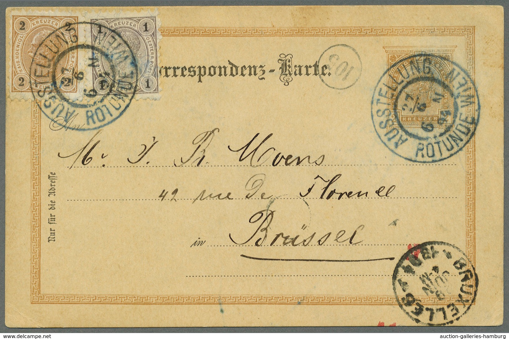 Österreich - Sonderstempel: 1894 (27.6.), Correspondenz-Karte 2 Kr. Braun Mit Zusatzfrankatur 2 Kr. - Franking Machines (EMA)