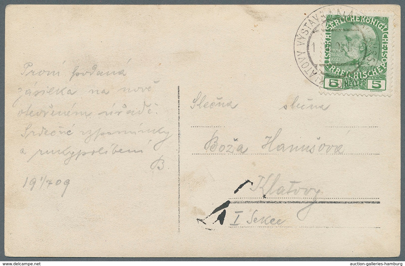 Österreich - Sonderstempel: 1909 (1.-25.7.), Drei Ansichtskarten (davon Eine Mit Dem Ausstellungsgel - Maschinenstempel (EMA)