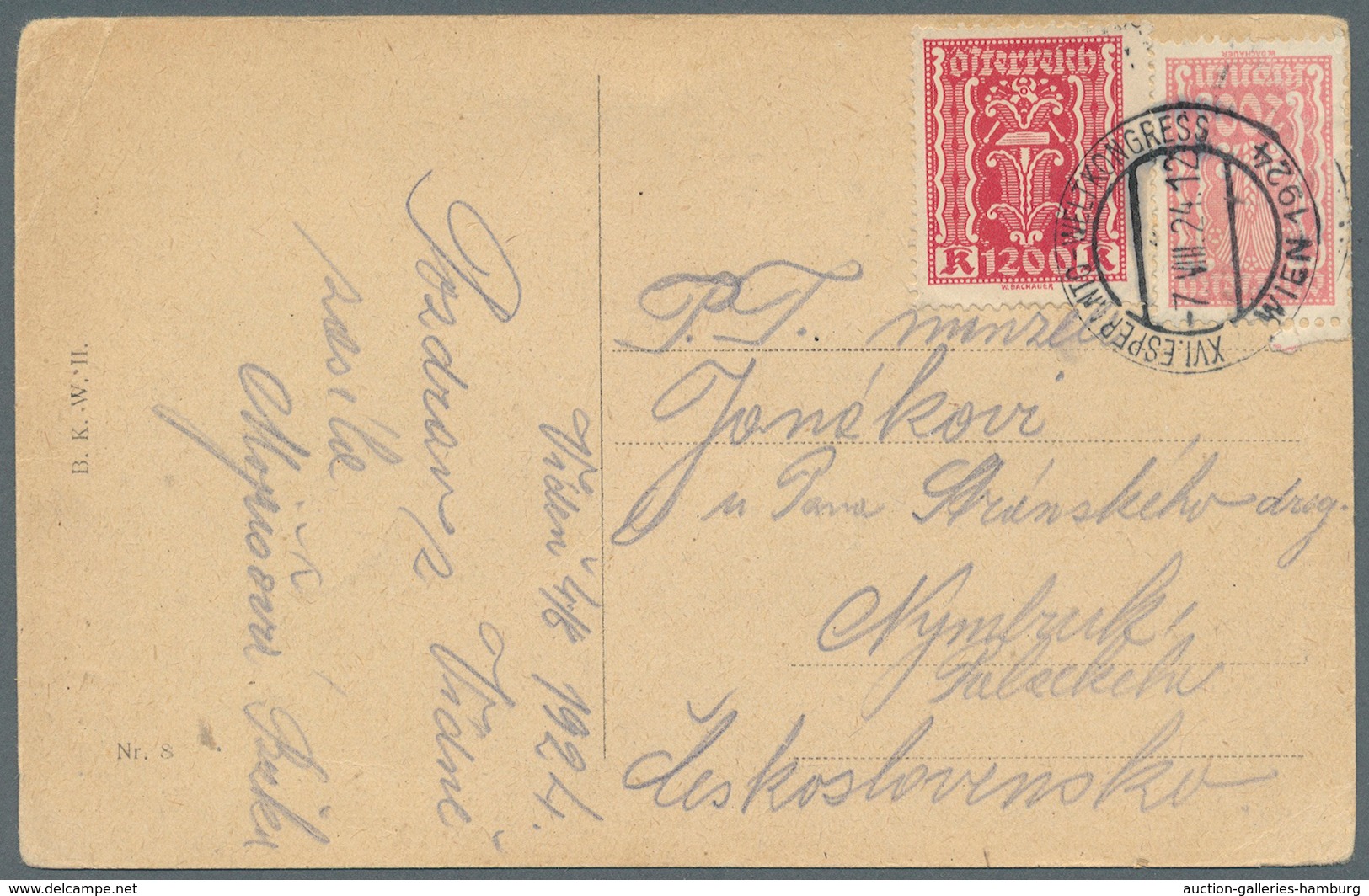 Österreich - Sonderstempel: 1924 (7./8.8.), Zwei Ansichtskarten Mit Einzelfrankatur 500 Kr. Gelb Nac - Franking Machines (EMA)