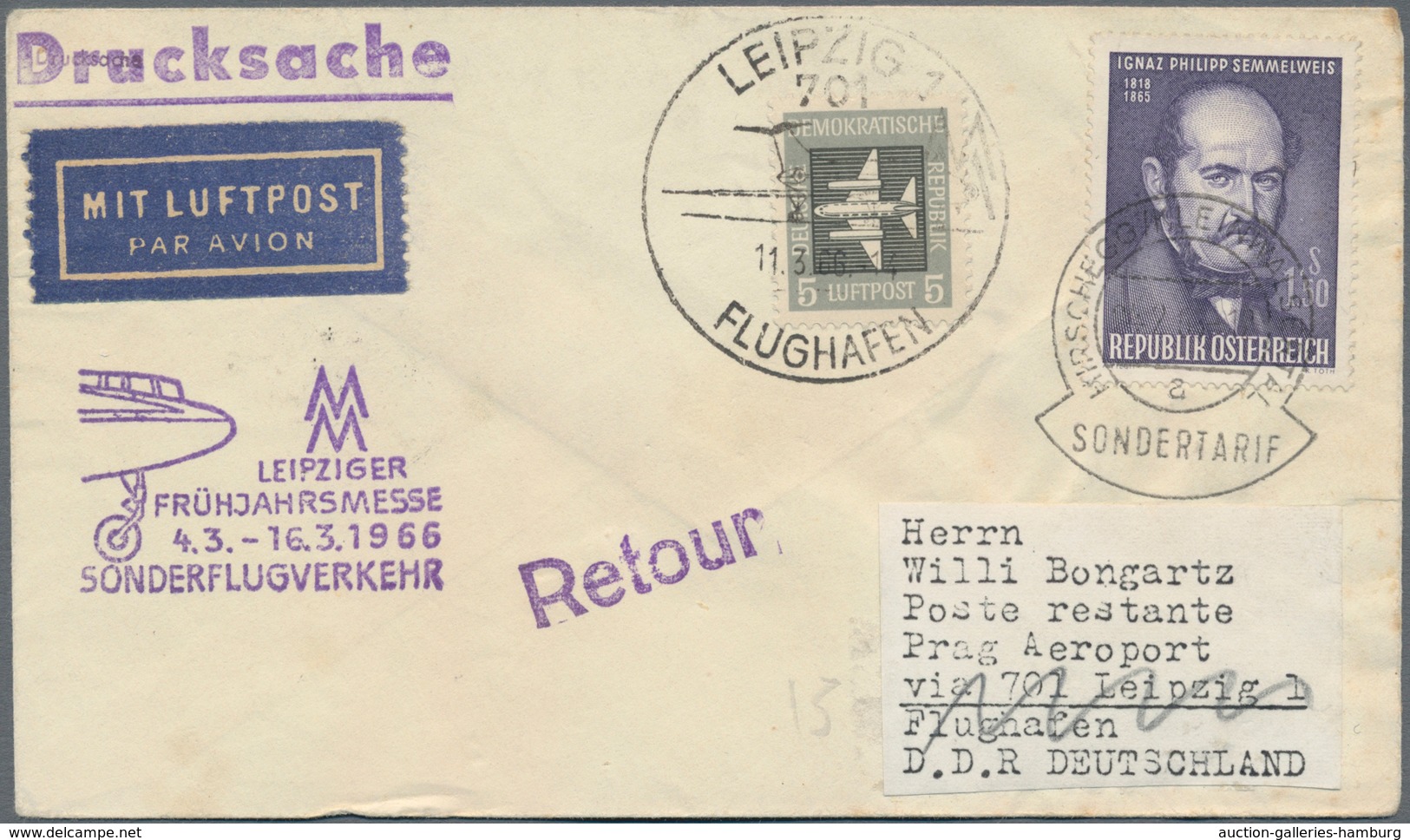 Österreich - Besonderheiten: 1962/1966, 5 Luftpost-Briefe Aus Hirschegg Und Jungholz (Zolllanschlußg - Other & Unclassified