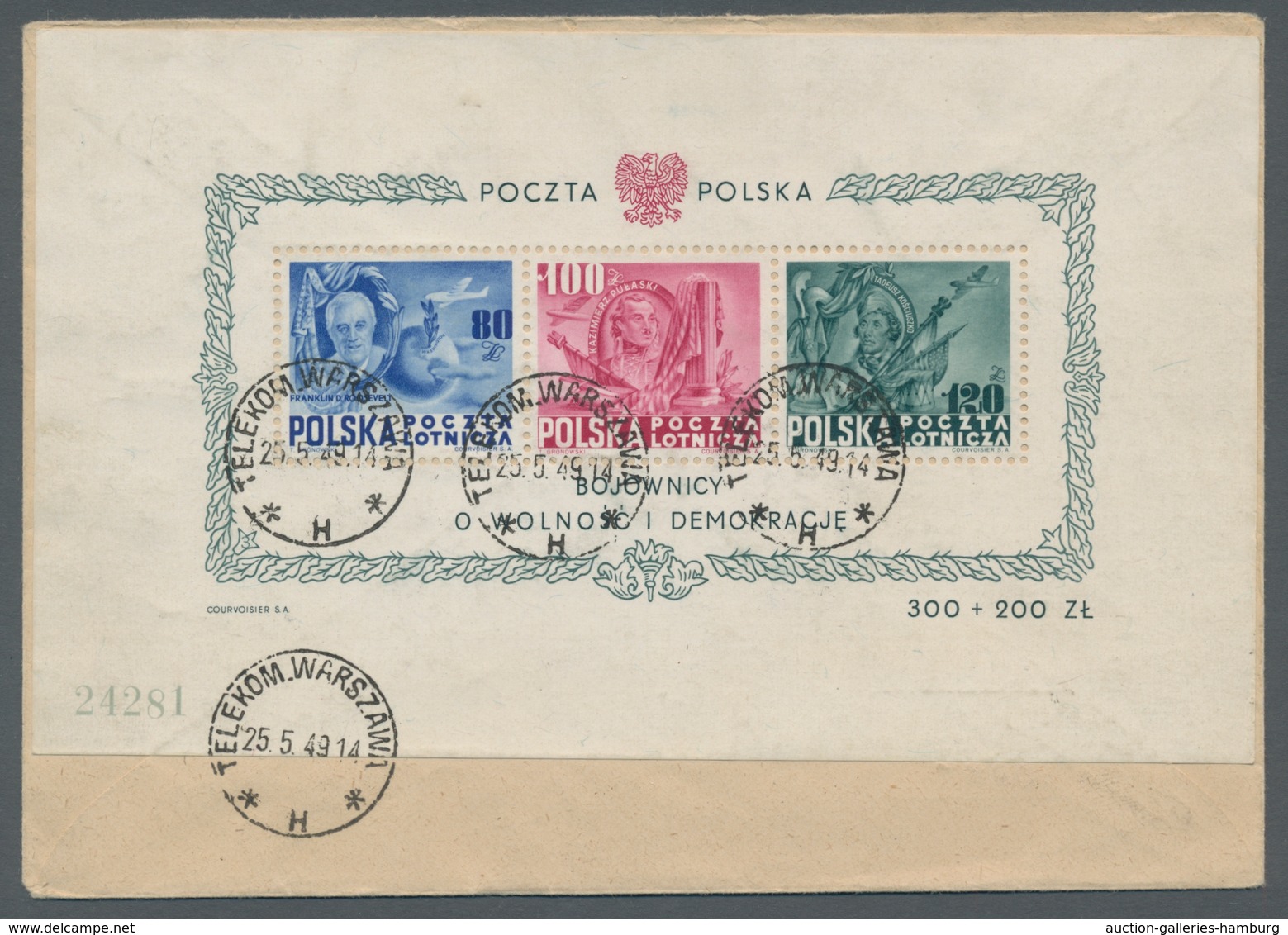 Polen: 1948, "160 Years Constitution USA", Set And Miniature Sheet On Two R-covers, From That Once A - Sonstige & Ohne Zuordnung