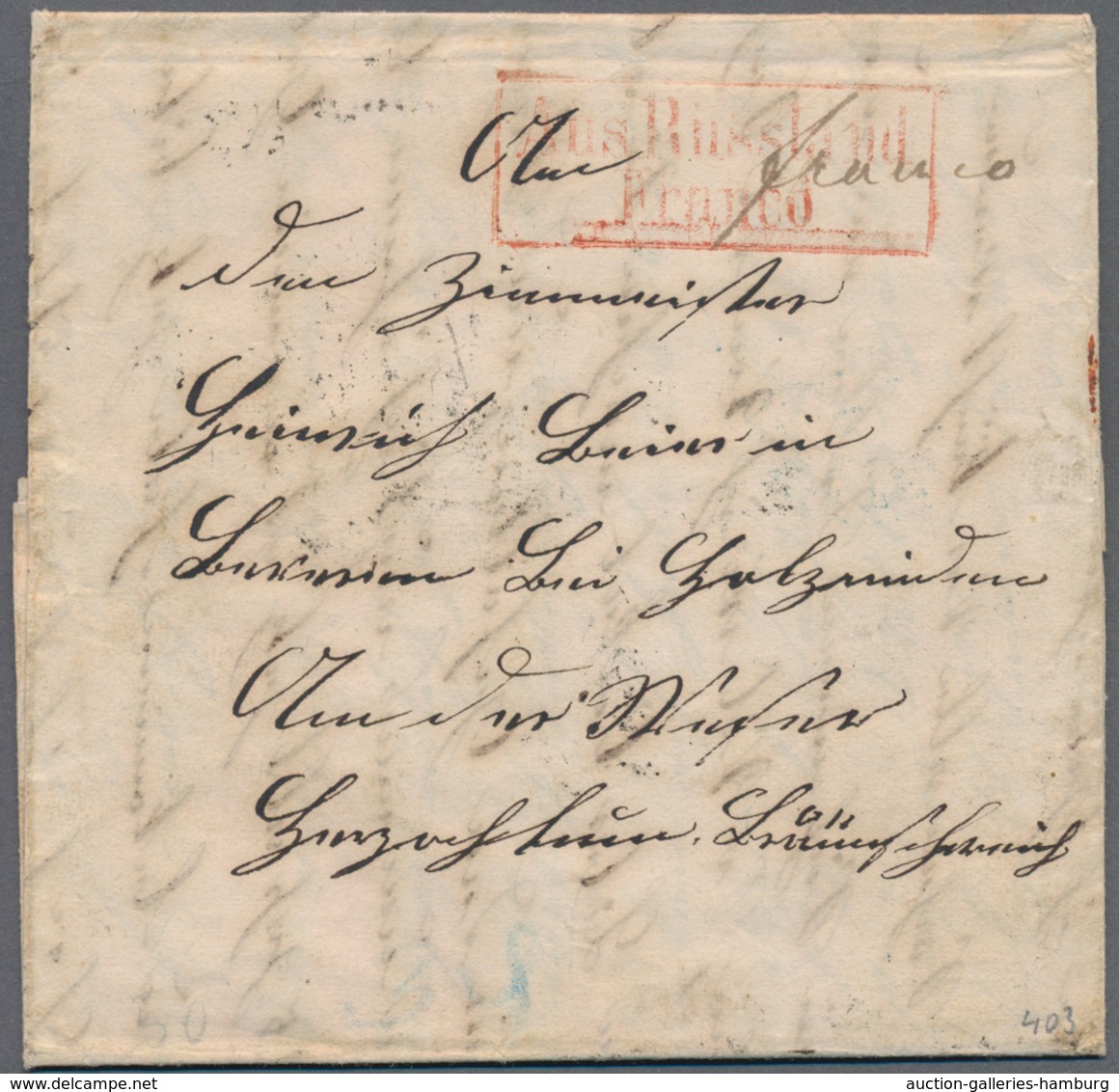 Russland - Vorphilatelie: 1861, Infrequnt Prepaid Letter (franco) From Saint Petersburg (Russia) Wit - ...-1857 Vorphilatelie