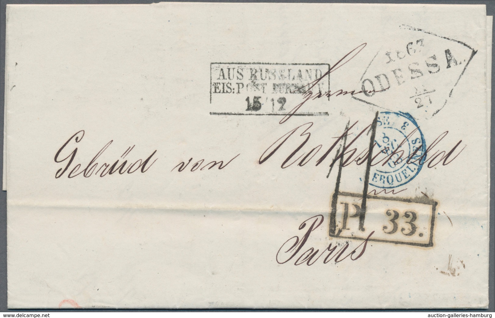 Russland: 1868/75 Two Letters Each Sent By Rail Mail, Once From Kharkov With Line 47 - 48 To Stocker - Covers & Documents