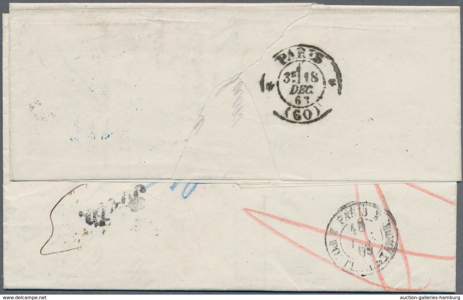 Russland: 1868/75 Two Letters Each Sent By Rail Mail, Once From Kharkov With Line 47 - 48 To Stocker - Briefe U. Dokumente