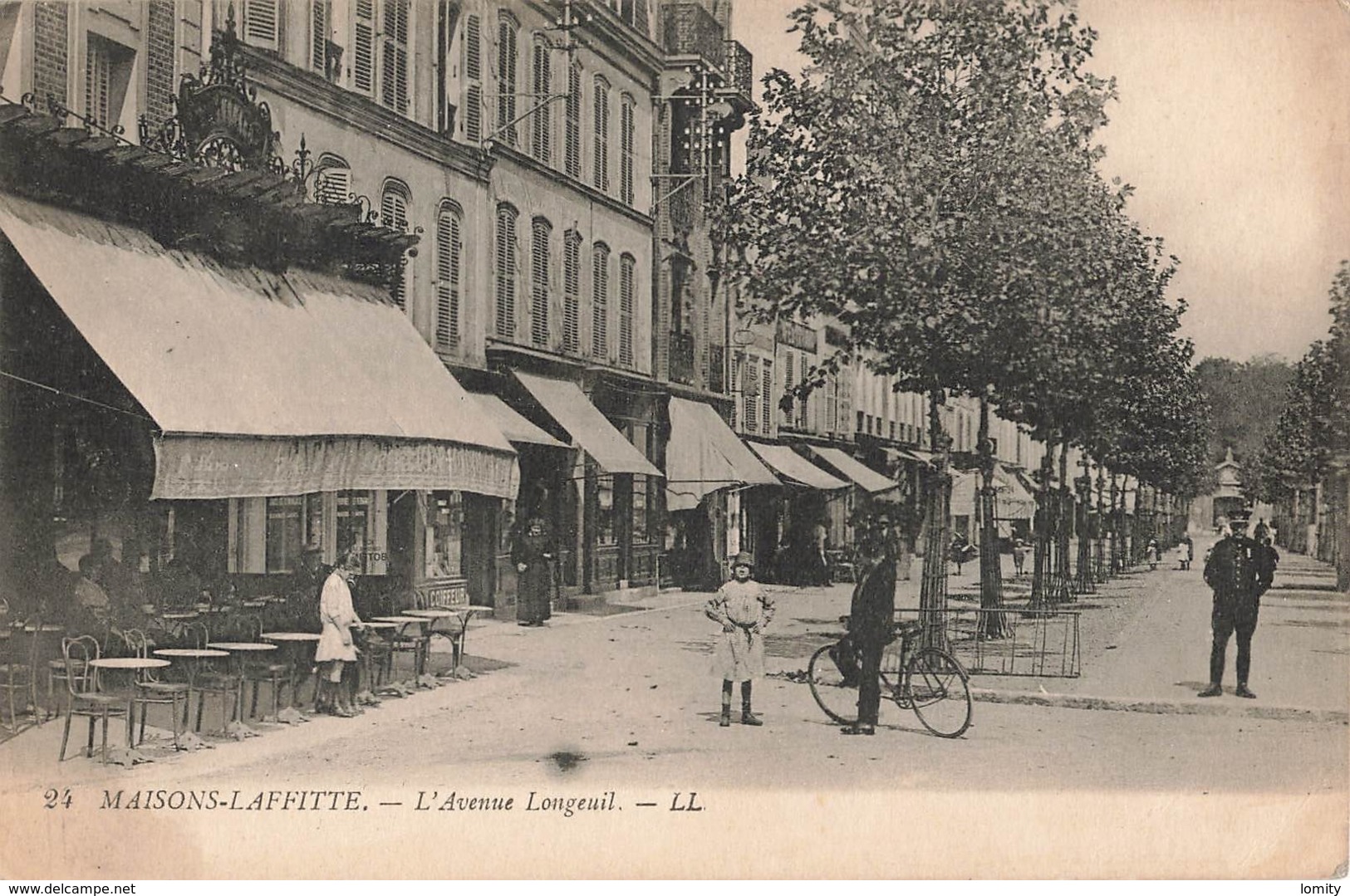 78 Maisons Laffitte Avenue De Longueil Cpa Carte Animée Animation Ecrite En 1899 - Maisons-Laffitte