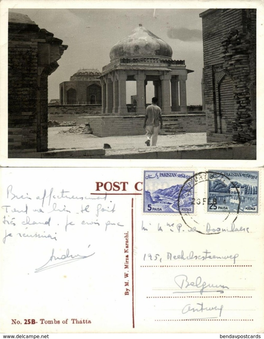 Pakistan, THATTA, Makli Necropolis Tombs (1964) M.W. Mirza No. 25B RPPC Postcard - Pakistan