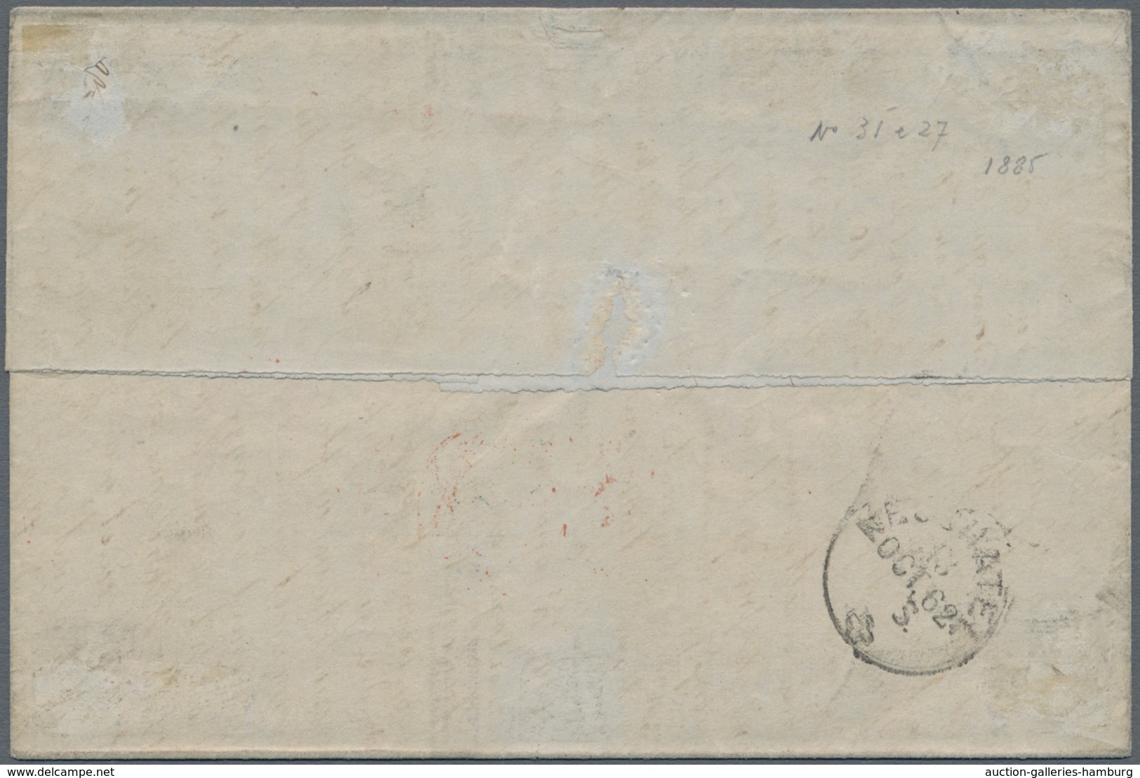 Schweiz: 1854-1863: 1 Fr. Sitzende Helvetia Mit Gelbem Seidenfaden, Im Paar Geklebt Mit 10 Rp. Dunke - Used Stamps
