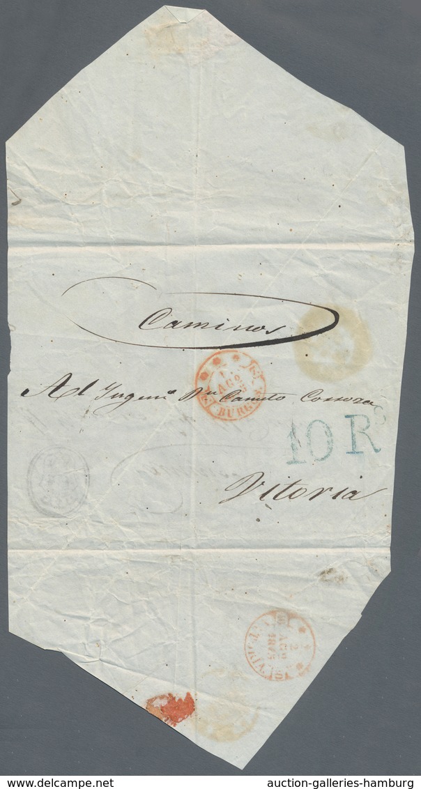 Spanien - Vorphilatelie: 1845, Cover From MADRID To Burgos With Coat Of Arms In Black. Stamped With - ...-1850 Prephilately