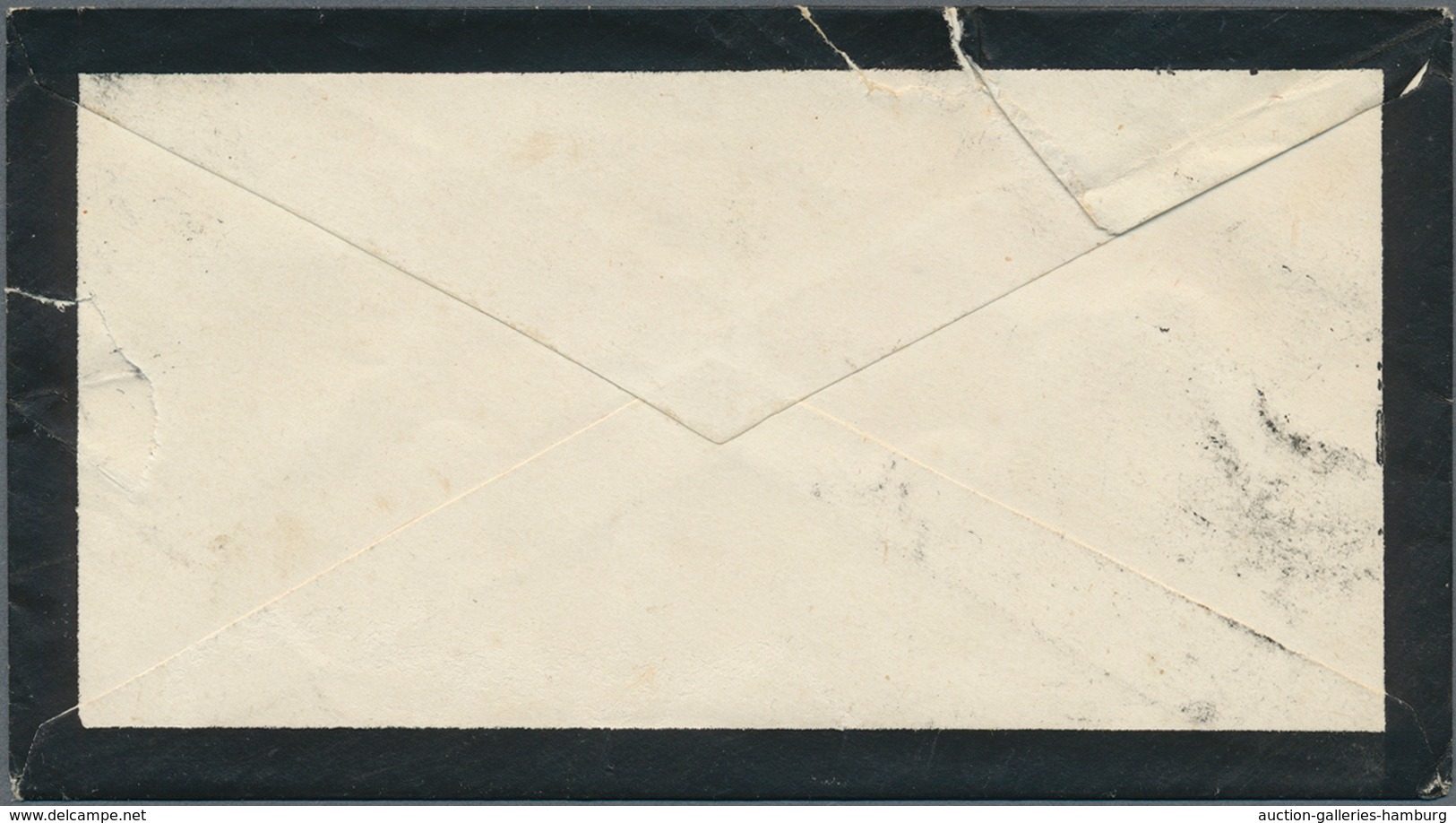 Spanien: 1880, 5 Cts, 10 Cts And 25 Cts (2) Tied "ALICANTE (9) 27 AGO 80" To Mourning Envelope (faul - Sonstige & Ohne Zuordnung