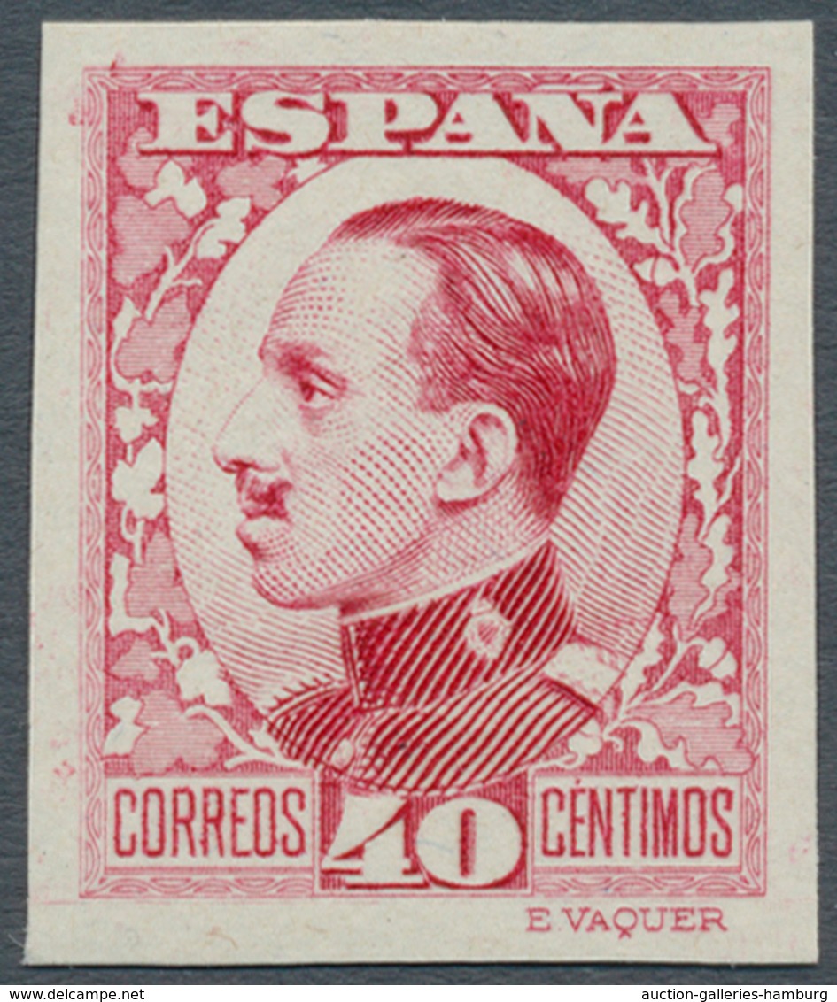 Spanien: 1930, King Alfonso XIII. Definitive 40c. Imperforate COLOUR PROOF In Carmine-red, Mint Neve - Sonstige & Ohne Zuordnung