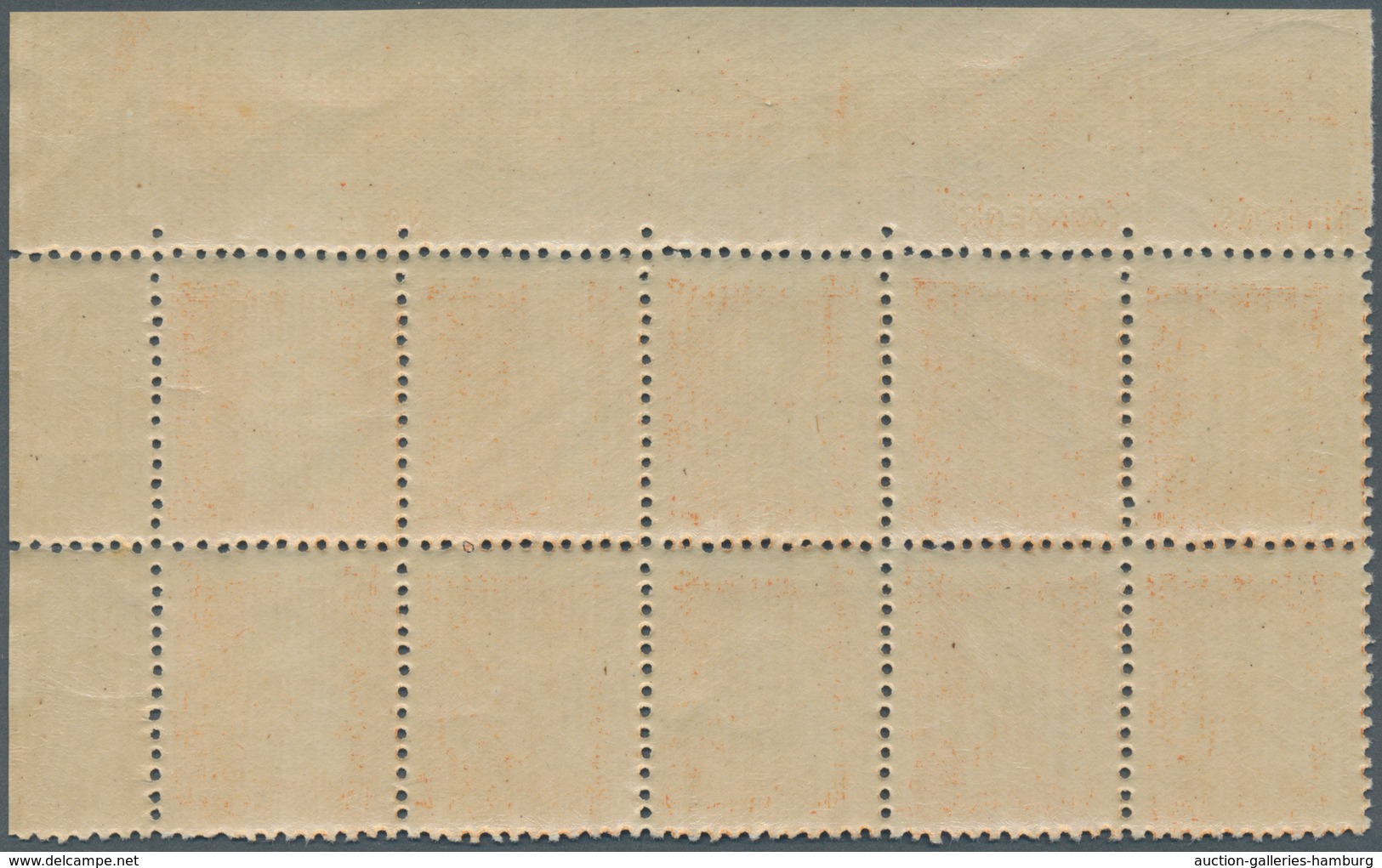 Spanien: 1938, Fermin Salvochea y Alvarez 60c. orange four blocks of ten from upper right corners wi