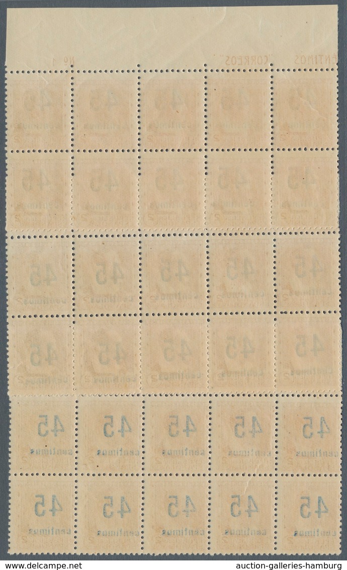 Spanien: 1938, Vicente Blasco Ibanez 2c. Red-brown With UNISSUED Surcharge ‚45 Centimos‘ In Three Bl - Other & Unclassified