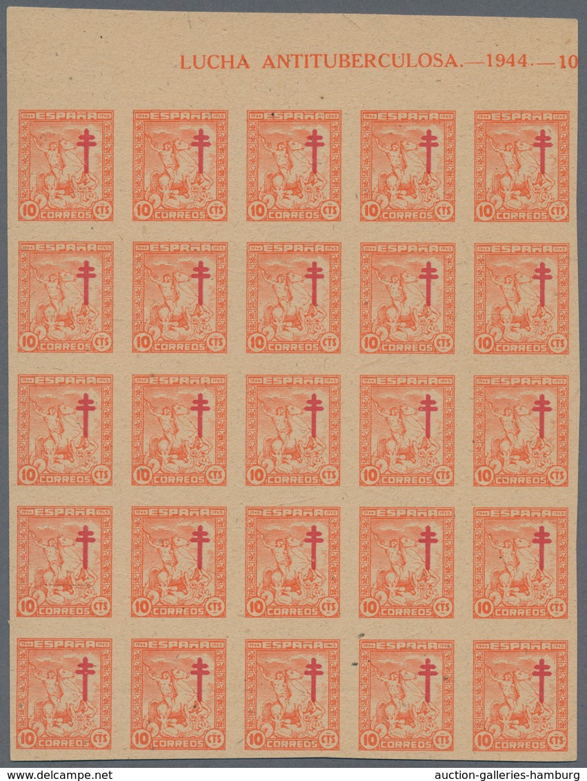 Spanien - Zwangszuschlagsmarken Des Staates: 1945, Tuberculosis Compulsory Surtax Stamp 10c. Orange/ - War Tax