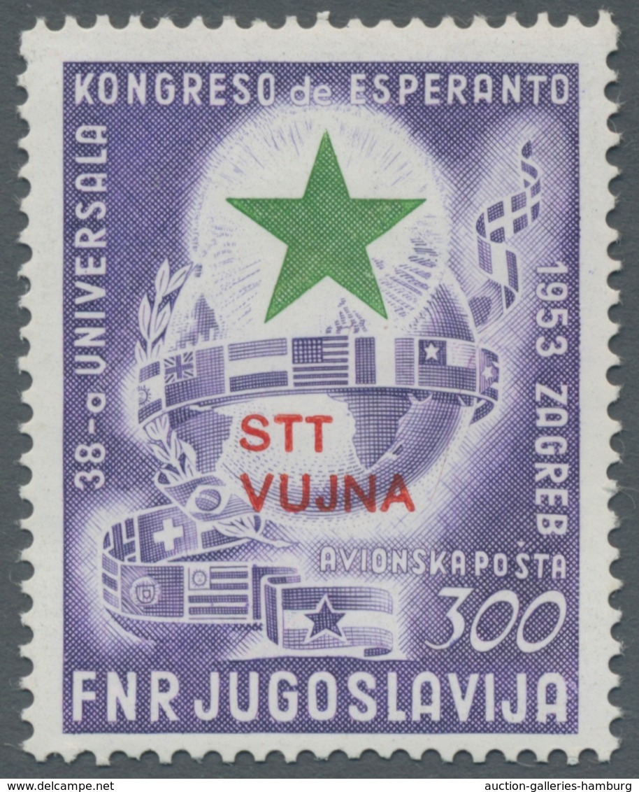 Triest - Zone B: 1953, "300 Din. Esperanto Light Purple Violet", Perfect Mint, Mi. 400,--. ÷ 1953, " - Ungebraucht