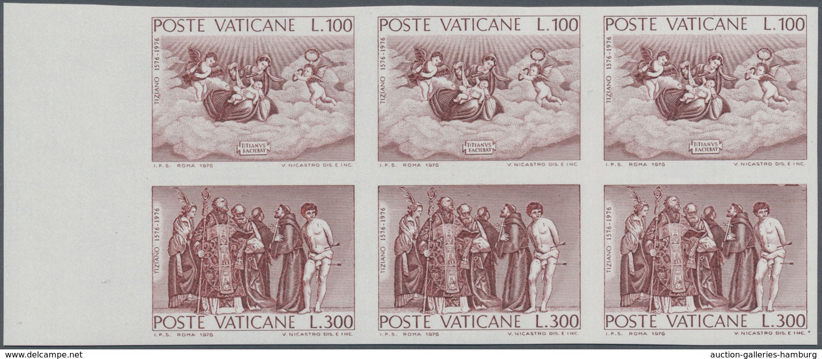 Vatikan: 1976, 400th Anniversary Of Death Of Tizian Set Of Two (paintings Showing Virgin With Child - Unused Stamps