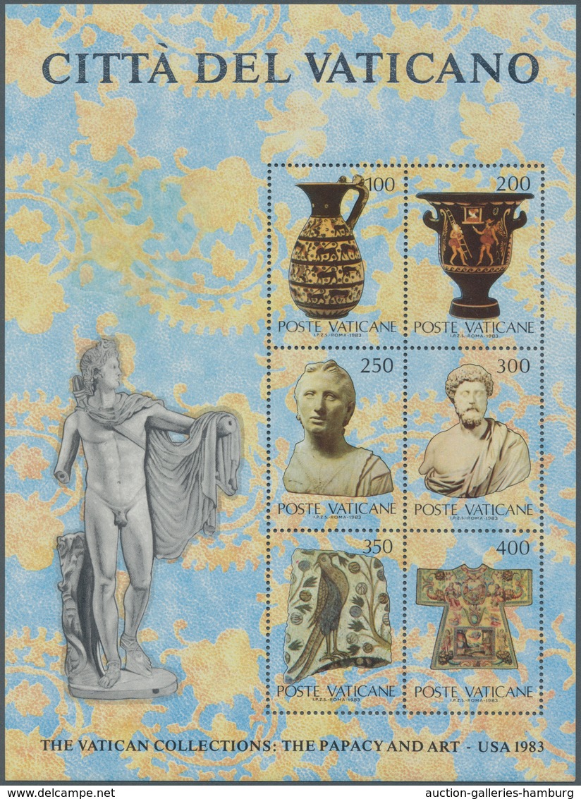 Vatikan: 1983, Exhibition Of Vatican Art In USA Miniature Sheet With Part Of SILVER OMITTED (Coat Of - Unused Stamps