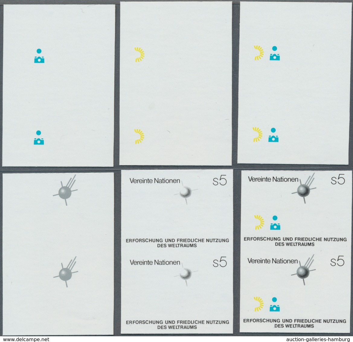 Vereinte Nationen - Wien: 1985. Progressive Proof (13 Phases), Viz Color Separations, In Vertical Pa - Ungebraucht