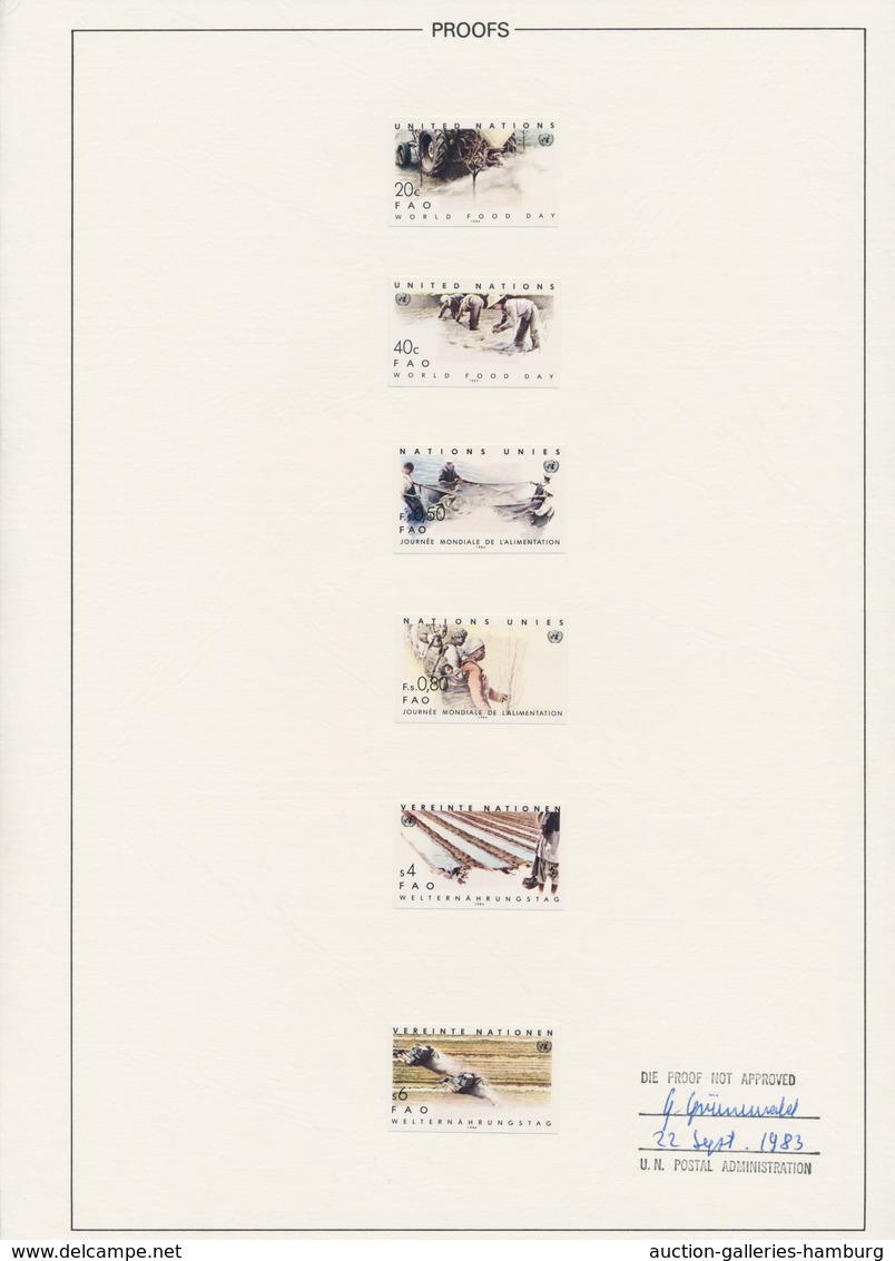 Vereinte Nationen - Wien: 1984. World Food Day. Die Proofs For The Issues Of New York (Mi #442/43), - Unused Stamps