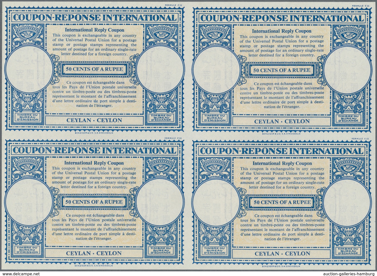 Thematik: I.A.S. / Intern. Reply Coupons: 1949/1953. Lot Of 2 Different Intl. Reply Coupons (London - Unclassified