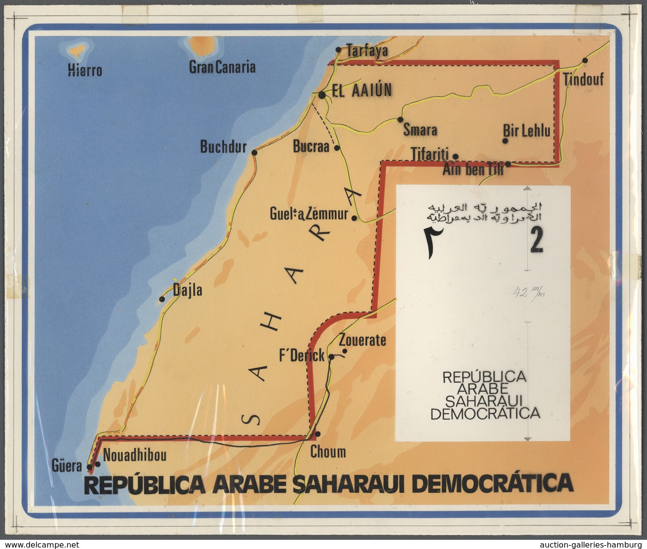 Thematik: Landkarten / Maps: 1990 (ca.), WEST SAHARA: Stamp (native Man) And Miniature Sheet (map Of - Geography