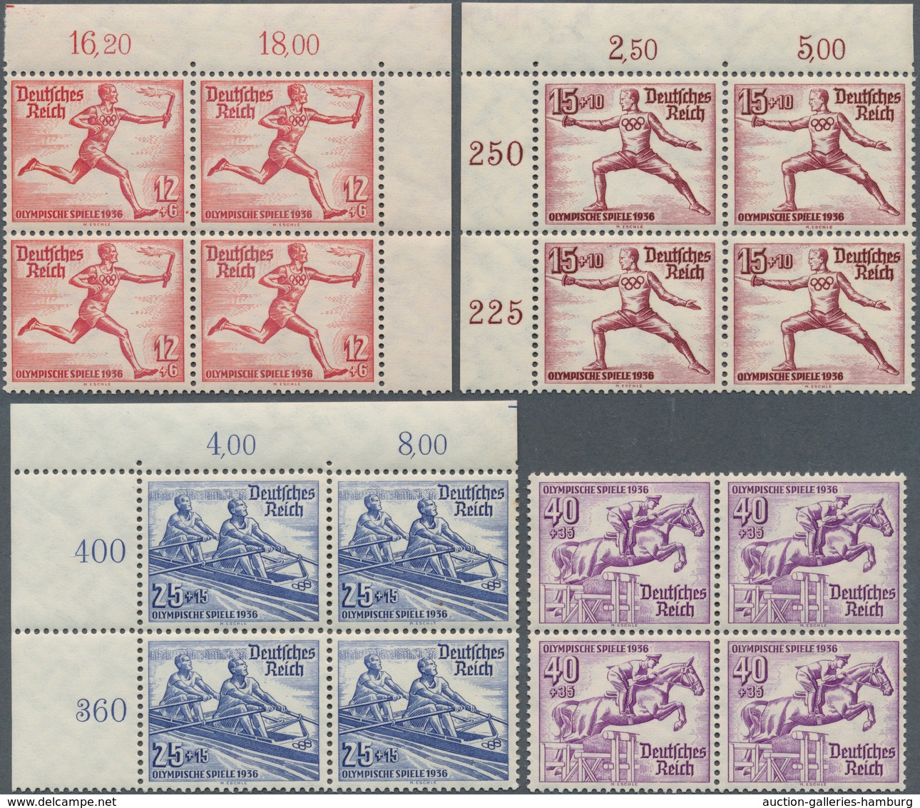 Thematik: Olympische Spiele / Olympic Games: 1936, German Reich For Berlin And Garmisch. Lot Contain - Sonstige & Ohne Zuordnung