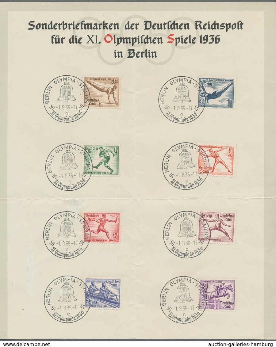 Thematik: Olympische Spiele / Olympic Games: 1936 - BERLIN: 15 Sonderblätter Je Mit Komplettem Satz - Other & Unclassified