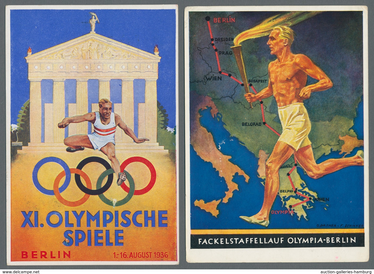 Thematik: Olympische Spiele / Olympic Games: 1936 - BERLIN: Fünf Meist Colorkarten In überwiegend Gu - Sonstige & Ohne Zuordnung