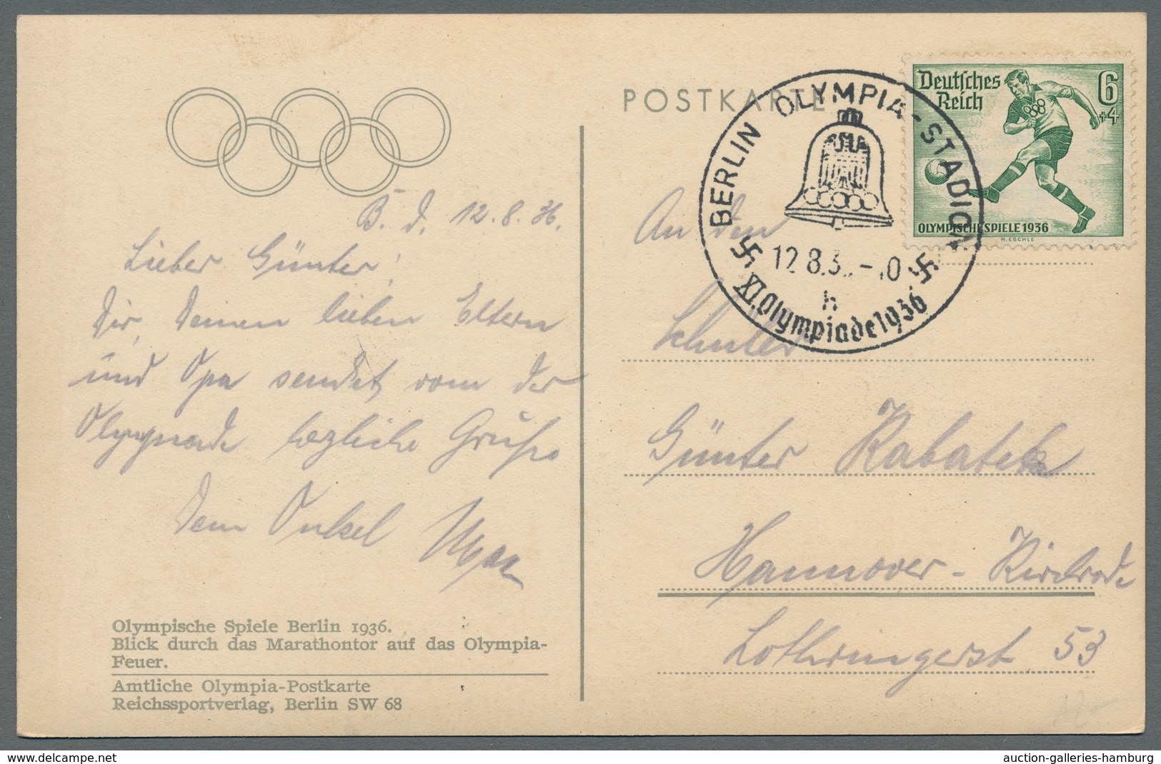 Thematik: Olympische Spiele / olympic games: 1936 - BERLIN: Sammlung von 55 fast nur verschiedenen s