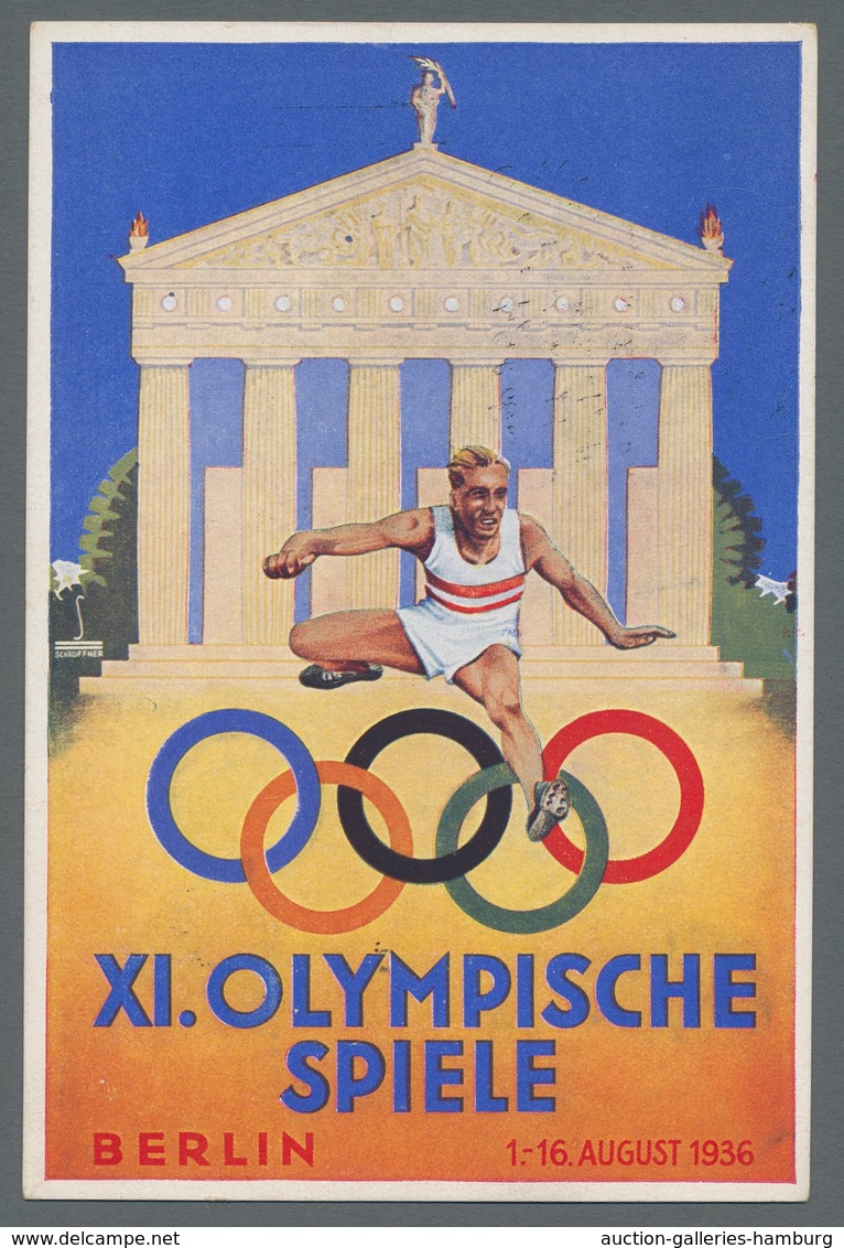 Thematik: Olympische Spiele / olympic games: 1936 - BERLIN: elf meist Colorkarten in überwiegend gut